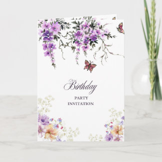 Custom Botanical Birthday Party Invitation