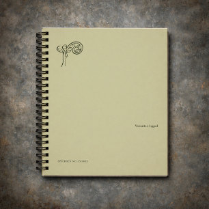 Custom Botanical Dark Academia Fern Fiddlehead Notebook