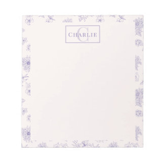 Custom Botanical Monogram Personalised Dog Cat Pet Notepad