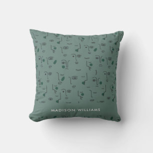 Custom Botanical Motifs with Personalised Name Cushion