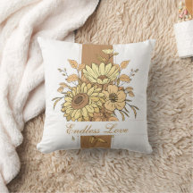Custom Botanical Name Pillow – White & Brown