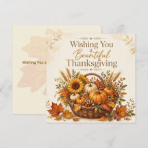 Custom Bountiful Thanksgiving Card