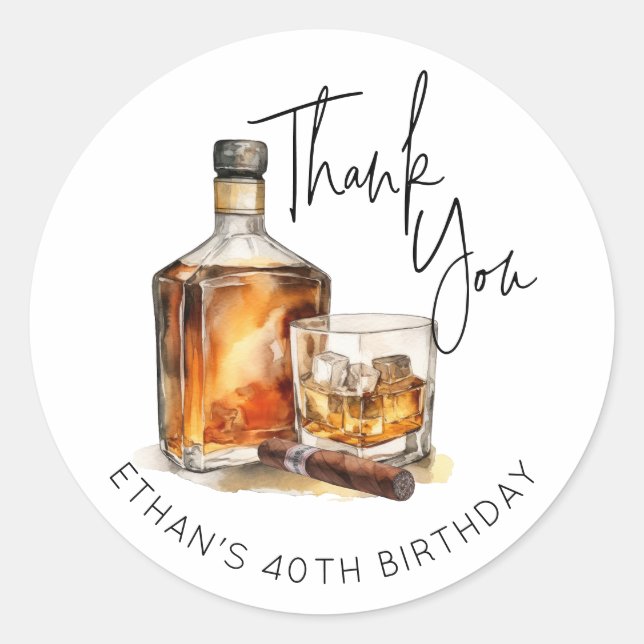 Custom Bourbon Thank You Stickers Whiskey Labels (Front)
