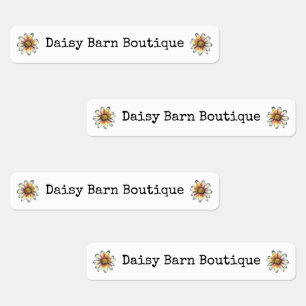 Custom Boutique Fabric Clothing Labels Boho Daisy