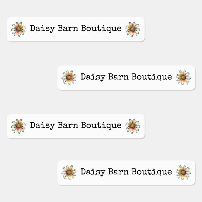 Custom Boutique Fabric Clothing Labels Boho Daisy (Group)