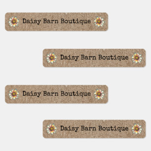 Custom Boutique Fabric Clothing Labels Kraft Daisy