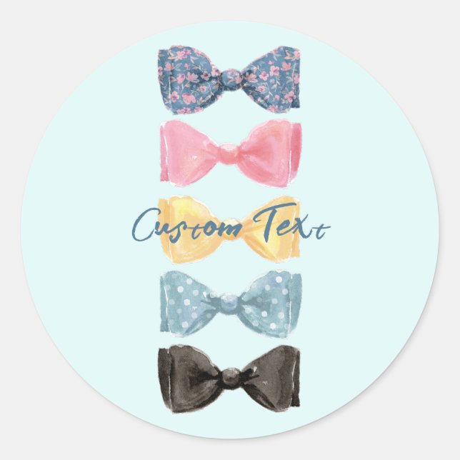Custom Bow Ties Classic Round Sticker (Front)