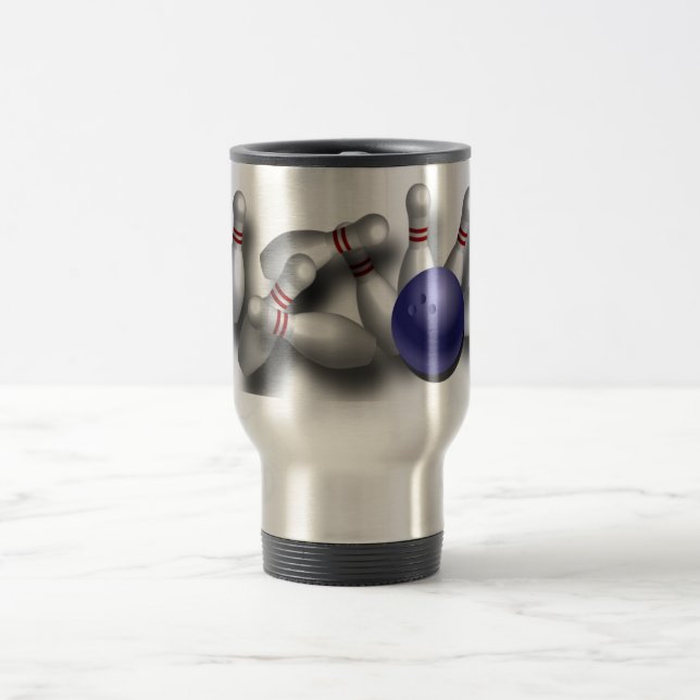 Custom Bowling Design Travel Mug (Center)
