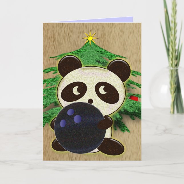 Custom Bowling Greetings Holiday Card (Front)