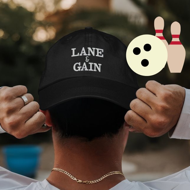 Custom Bowling Lane Gift for Players Embroidered Hat (Creator Uploaded)