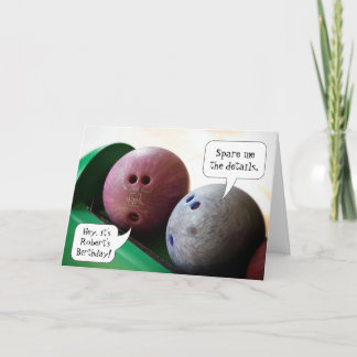 Custom Bowling League Bowler Birthday Card