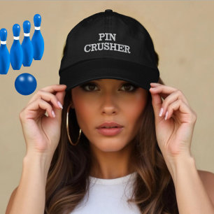 Custom Bowling Pin Crusher Gift Embroidered Hat