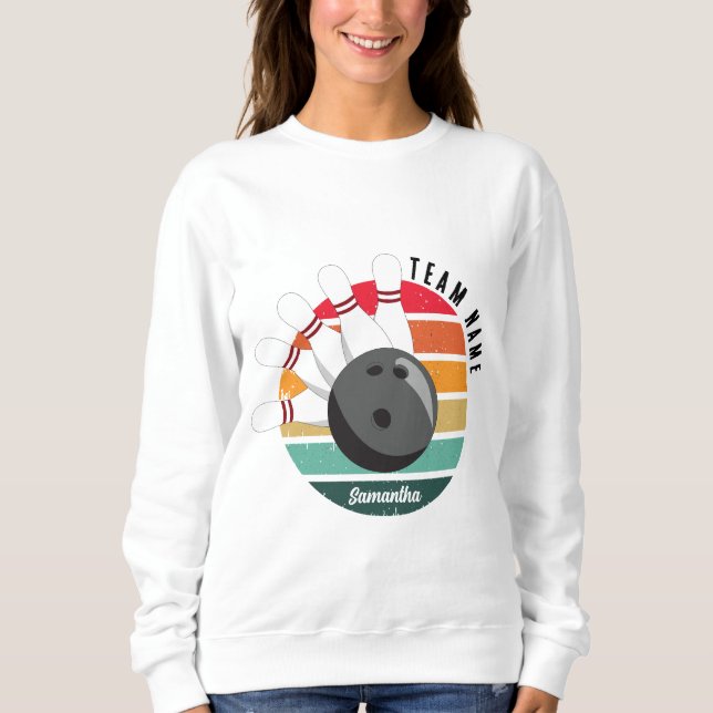 Custom Bowling Pins Team & Player Name  Sweatshirt (Front)