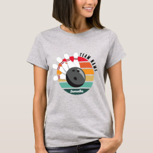 Custom Bowling Pins Team & Player Name T-Shirt