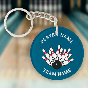 Custom Bowling Team Logo   Personalised Keychain