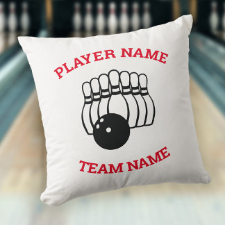 Custom Bowling Team Logo | Sports Bar Home Decor Cushion