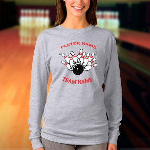 Custom Bowling Team Logo with Player & Team Name   T-Shirt