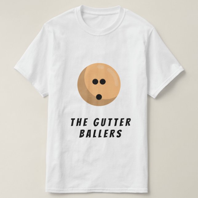 Custom Bowling Team Name | Orange Bowling Ball T-Shirt (Design Front)