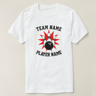 Custom Bowling Team & Player Name Template T-Shirt