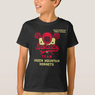 Custom Box Field Lacrosse Team Club Name Number T-Shirt