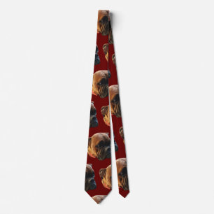 Custom Boxer Dog Puppy Photo Burgundy Tie