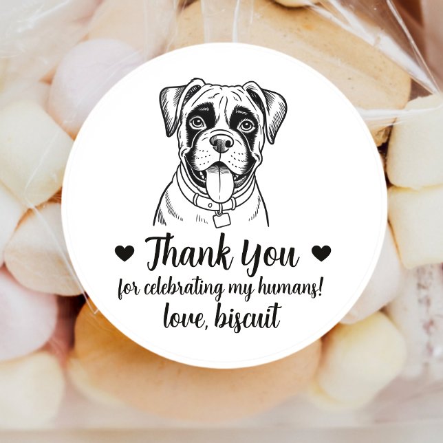Custom Boxer Dog Wedding Favour Stickers (Creator Uploaded)
