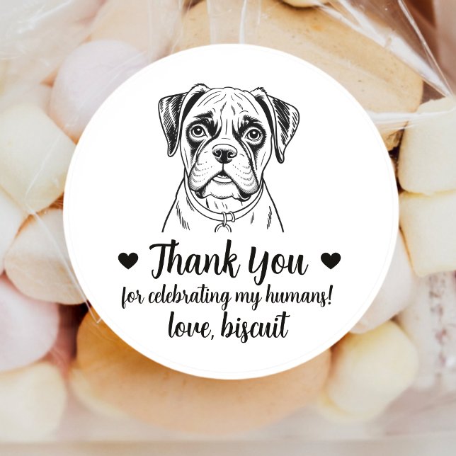 Custom Boxer Dog Wedding Favour Stickers (Creator Uploaded)