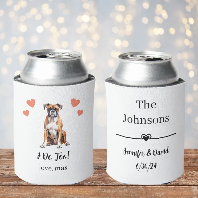 Custom Boxer Pet Wedding Can Cooler (Creator Uploaded)