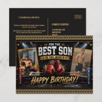 Custom Boxing Birthday Postcard for Son Photo