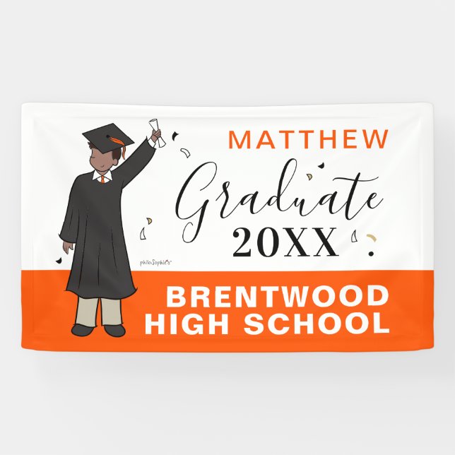 Custom Boy Avatar | High School Graduation Banner (Horizontal)