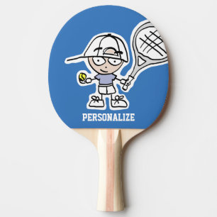 Custom boy cartoon table tennis ping pong paddle