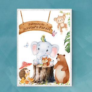 Custom Boy Nursery Wall Art with Forest Animals 