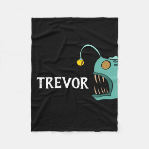 Custom Boys Bedroom Fish Theme Anglerfish  Fleece Blanket