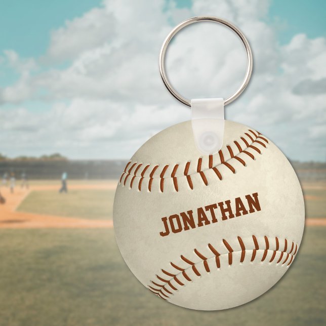 custom boys girls simple baseball softball key ring (Creator Uploaded)