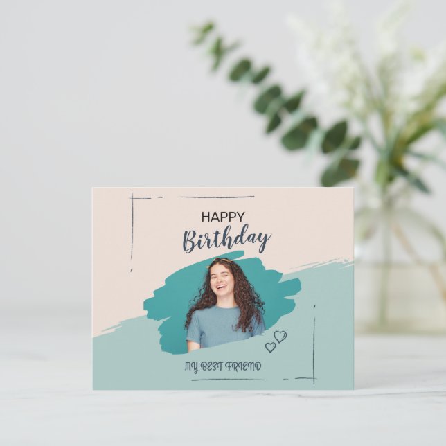 Custom Branded Aesthetic Happy Birthday  Holiday Card (Standing Front)