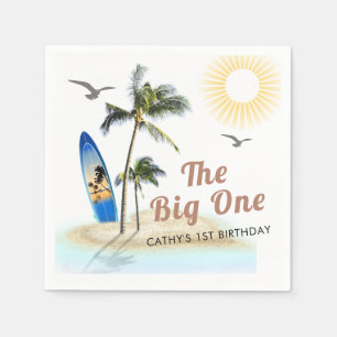 Custom Branded Beach Summer 1st Birthday Napkin
