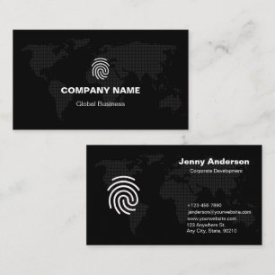Custom Branded Black and White Simple Corporate  Business Card