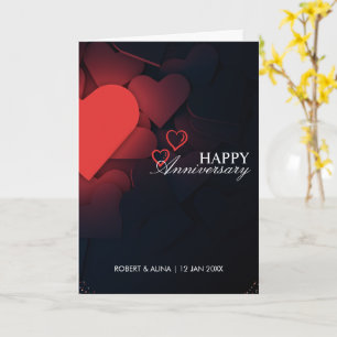 Custom Branded Black Modern Happy Anniversary Card