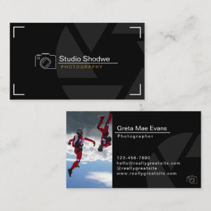 Custom Branded Black White Modern Photography  Business Card