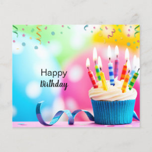 Custom Branded Blue Pink Modern Happy Birthday