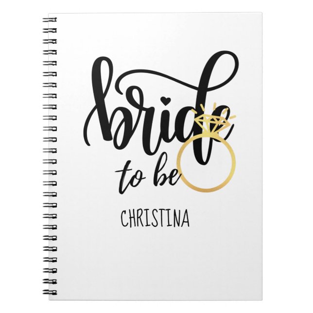 Custom Branded Bride-to-Be Bachelorette Bridal Notebook (Front)
