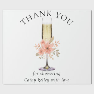 Custom Branded Bubbly and Brunch Bridal Shower Wrapping Paper