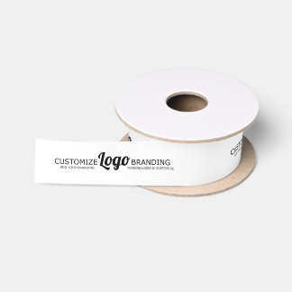 Custom Branded Business Company Logo Packaging Satin Ribbon