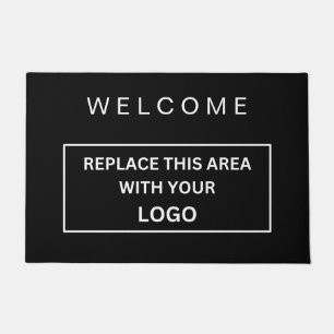 Custom Branded Business Logo Company Black & White Doormat
