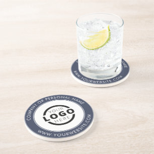 Custom Branded Business Logo Promotional Blue Coaster