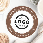 Custom Branded Business Logo Promotional Brown Round Paper Coaster<br><div class="desc">Create your own personalised coaster with your own company logo or custom image. Customised promotional coasters with your business logo are great for corporate dinner events, or any event where branded coasters would be ideal. If you have a restaurant, bar, catering company, or other food and beverage service business, this...</div>