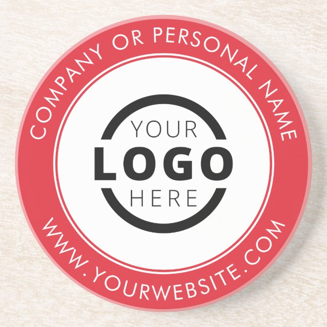 Custom Branded Business Logo Promotional Red Coaster (Front)