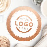 Custom Branded Business Logo Rose Gold Promo Round Paper Coaster<br><div class="desc">Create your own personalised coaster with your own company logo or custom image. Customised promotional coasters with your business logo are great for corporate dinner events, or any event where branded coasters would be ideal. If you have a restaurant, bar, catering company, or other food and beverage service business, this...</div>