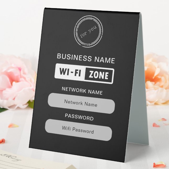 Custom Branded Business Name Wifi Details & Logo (In SItu (Wedding))