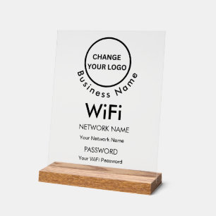 Custom Branded Business Name Wifi Details & Logo Acrylic Sign